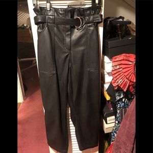 River Island faux leather crop pants
